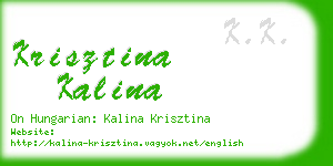 krisztina kalina business card